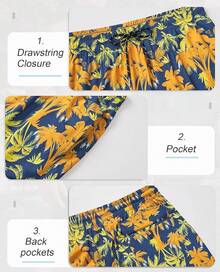 Mens Swim Trunks With Compression Lined Short Bathing Suits For Men 5 Inch Inseam Liner Men's Swimming Trunk - Royal Palm - View 4
