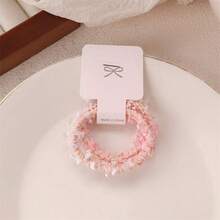 2pcs Sweet And Cute Colorful Hair Scrunchies For Girls, Plush, Leather Tendons, Tie Head Rope, High Elasticity Hair Accessories For Girls Ponytail Holders Hair Elastics Hair Rubber Bands Scrunchies, Hair Bobbles ,Home,Skincare Accessories,Hair Rope Hair Ties Head Accessories