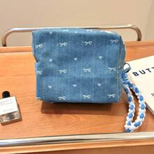 1 conjunto de bolsa de maquiagem azul-claro com estampa de borboleta e coração, estilo férias, bolsa de viagem multifuncional Y2K, bolsa de viagem dobrável de grande capacidade, bolsa leve multifuncional para artigos de higiene pessoal, bolsa clutch, presente para meninas, bolsa organizadora de maquiagem feminina, bolsa de armazenamento de maquiagem, mini bolsa, bolsa de maquiagem de viagem, acessórios de maquiagem, pincel de maquiagem, recipiente de maquiagem, bolsa de maquiagem, itens essenciais de viagem, acessórios femininos, artigos de viagem, bolsa de maquiagem