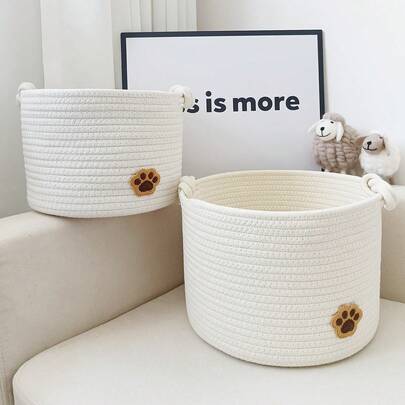 Handmade Rope Woven Storage Organizer Baskets, For Pet Supplies, Clothes, Snacks, Toys, Home Office Desk Organizer, Keys, Cosmetics, Jewelry, Available In M And L Sizes