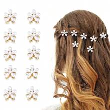 10 Peças/Conjunto Grampos de Cabelo em Estilo de Princesa com Flores Doces Pequenas, Grampos de Cabelo Fofos e Delicados para Franja Lateral, Acessórios de Cabelo Retrô e Elegantes de Alta Qualidade, Adequados para Vestir-se Diariamente, Baile, Casamento, Festa de Aniversário e Outros Eventos - Grampos de Cabelo, Presilhas de Cabelo, Clipes de Cabelo, Pinças de Cabelo, Pegadores de Cabelo, Acessórios de Moda para Cabelo