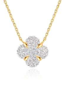 1件925纯银四叶草吊坠项链，适合女性在节日、约会、派对、周年纪念日和日常佩戴。 - 金色 - 查看 2