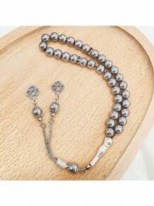 1 pieza 33 cuentas de 8mm Ágata negra Cuentas de oración musulmanas Rosario Tasbih, Accesorios religiosos islámicos