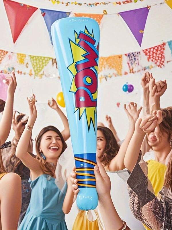 12pcs Set Of Cartoon Inflatable Baseball Bat Toys, Party Gifts, Sports Themed Inflatable Toys, Pwo Baseball Bat Birthday Party Decorations, Beach And Pool Toy