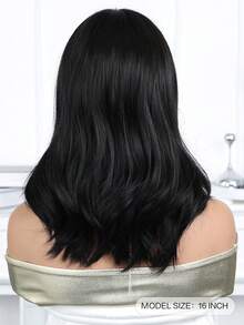Tóc giả dài 16 inch màu đen, kiểu rẽ ngôi giữa, tóc xoăn dài, phù hợp cho nữ giới sử dụng hàng ngày, dự tiệc, cosplay, du lịch, họp mặt gia đình, cũng là món quà tuyệt vời cho Ngày của Mẹ, Halloween, Giáng sinh hoặc bạn gái. - màu đen - Xem 6