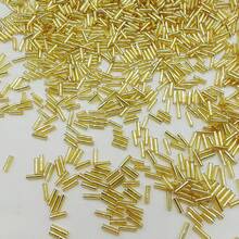 600pcs 2*7mm Magic Glass Beads, DIY Cross Stitch Beading Materials, Bracelet & Necklace Accessories - Yellow Gold - View 2