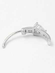 S925 Sterling Silver Belly Button Ring White Gold Plated Zirconia Surgical Steel Hypoallergenic Clicker Belly Button Ring Heart Navel Rings For Women Daily Jewelry