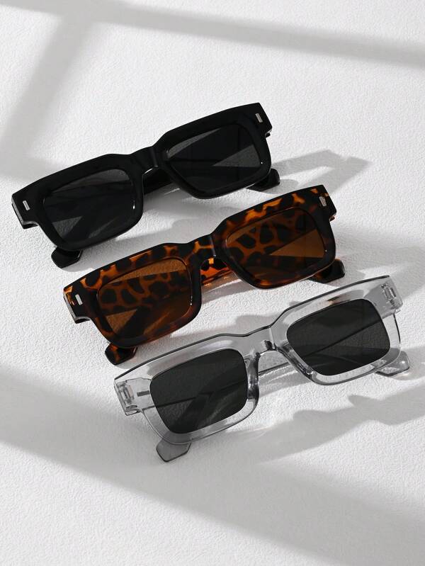 3 Pares de Óculos de Moda Conjunto para Adolescentes, Adequado para Meninos e Meninas de 14 a 16 Anos, Óculos Decorativos para o Dia a Dia, para Férias, Viagens, Festa, Acessórios Fotográficos