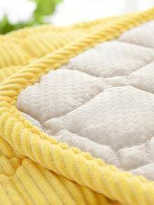 1pc Corduroy Chair Seat Cushion Cover, Reusable And Washable, Suitable For All Seasons - Navy Blue - View 5