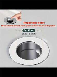 1 szt. Filtr wyłapujący włosy, wyskakujący korek odpływowy do zlewu łazienkowego z pułapką na włosy, korek sitkowy do zlewu ze stali nierdzewnej, chromowany, pasuje do otworu odpływowego o średnicy 3,4-4,0 cm, sprawdź rozmiar swojego odpływu! Powrót do szkoły