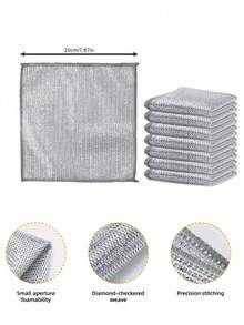 1/5/10/15/20/30/40/50片金属网清洁布钢丝绒替换布家用清洁布不粘油抹布厨房炉灶洗碗锅清洁工具适用于卫生清洁油污清洁桌面清洁炉灶洗碗洗锅厨房餐厅