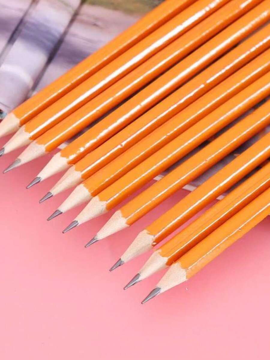 50支/30支/20支/10支颜色随机木质铅笔带橡胶铅笔学生书写HB铅笔文具学校用品办公绘图用品学校用品，返校 - 彩色 - 查看 1
