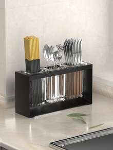 1 件厨房收纳架，带 3 个隔层，可放置筷子架、水槽沥水架、多功能餐具架（可放置刀、叉、勺和筷子），适用于餐厅和厨房、厨房收纳架、餐具架、返校用品 - 彩色 - 查看 5