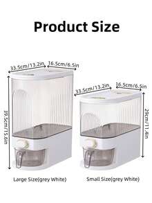 Large Capacity Rotating Rice Dispenser With Divider - Waterproof, Moisture-Proof, And Insect-Proof Grain Storage Container, Suitable For Kitchen Organization - Beige - View 8