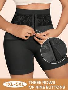 MEIYATING 加大码高腰塑身收腹内裤，包括加大码、腰部修剪器、臀部提升器、格子设计 - 黑色 - 查看 4