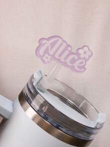 Customized Acrylic Straw Sleeve, Personalized Straw Sleeve, Customized Dust-Proof Straw Cap, Customizable Cute Straw Sleeve, Suitable For Water Cups, Multifunctional, Compatible With Cups And Bottles, Suitable For 10mm, Birthday Gift, Wedding Gift, Decoration, School Office, Employees, Anniversary - Style a - View 5