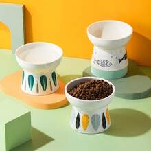 Raised Ceramic Cat Bowl, Pet Bowl With Neck Protection, Flat Mouth Bowl, Cat Food Bowl, Small Dog Bowl - 300ml - View 11