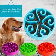 Pet Dog Slow Feeder Bowl Fun Non Slip Anti-Gulping Slower Feeding Dishes Dog Bowl For Large Medium Small Dogs Puppy