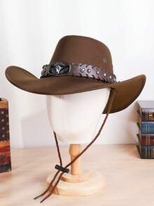 Chapeau haut-de-forme unisexe en métal, décoratif et décontracté, élégant et à la mode, idéal pour les voyages, les fêtes, les soirées western et le quotidien.