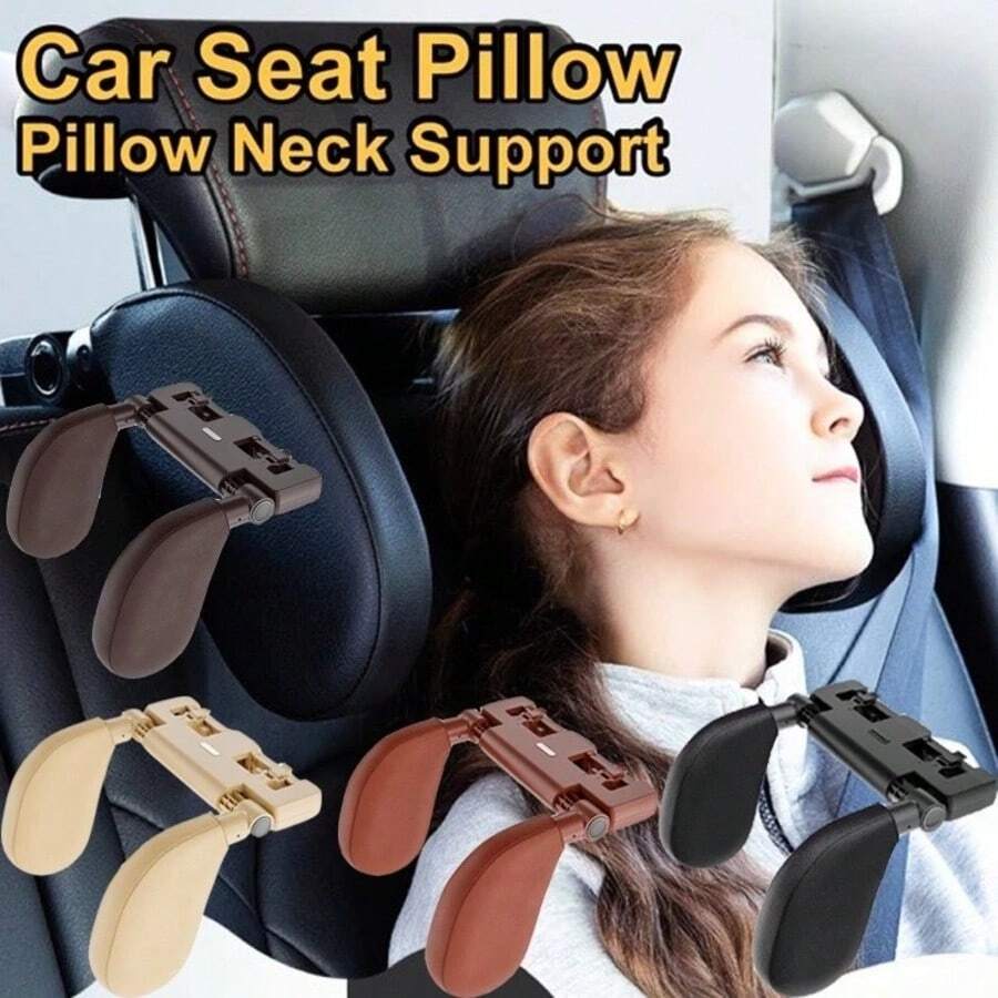Almofada de Assento Triaxial Ajustável Para Carro - Apoio de Cabeça Giratório 180° Para Conforto de Bebê e Crianças - Preto - Visão 1