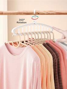 1pc-11 Holes Multi-Functional Seamless Coat Hanger Dormitory Home Hanging Clothes Magic Drying Rack Bedroom Wardrobe Storage Artifacts - Multicolor - View 5