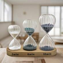 1 set di timer a strisce da 3/6/15 minuti con base in legno, decorazione ornamentale, strumento di gestione del tempo per ufficio/studio