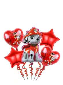 Paw Patrol 5 Stücke Hunde Team Patrouille Aluminium Folie Ballon Set, Kies, Archie, Flauschige Kombination Geburtstags Szene Dekoration Luftballon