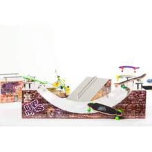 Grip And Tricks - Funbox Fingerboard Park (Stairs Fingerboard Rails) With 1 Finger Skate 8 Fingerboards Wheels And 1 Skateboard - Finger Set 11"X4.5"X4" 6+ Years Old - 1 - View 2