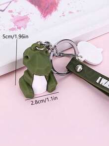 1/4 piezas de lindos llaveros con forma de animal geométrico de dibujos animados para niños y niñas, accesorios para bolsos y autos, regalo compacto y exquisito para amigos - A - Ver 3