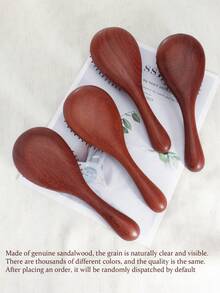 1支天然檀香木气垫按摩发梳，柔软气垫设计，可按摩头皮，长发女士居家使用，返校季、旅行度假必备，女士美发配件，梳子，边缘梳，梳子，解结梳，球形梳，迷你发梳套装，木梳，发梳套装，梳子，发梳，理发师，美发设备，发型，美发，发梳，发梳套装，梳子，卷发梳，解结梳，女士发梳，理发师配件，理发店，美发设备 - 鏽棕色 - 查看 4