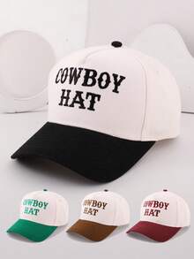 1 件装男士棒球帽刺绣牛仔字母卡车司机帽夏季度假复古帽子可调节适合户外运动日常穿着派对