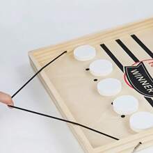 Plateau de jeu de dames en bois en forme de balle - Convient aux adolescents avec des mouvements de tir rapides, développant la coordination main-œil et les capacités motrices, parfait pour les cadeaux de Noël et de Pâques