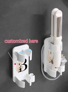 1pc, 3pcs, 5pcs Customized No Punching Storage Rack, Curling Iron Holder, Wall-Mounted Bathroom Iron Board Holder, Hair Straightener Organizer Shelf