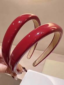 1/2/3/4/5件装复古红色亮面皮革发箍，高端舒适防滑发箍，适合日常佩戴、化妆、派对、节日、宴会、演出等场合，用途广泛，是感恩节、生日、节日的理想礼物，女士发箍，家居美发配饰 - 紅色 - 查看 15