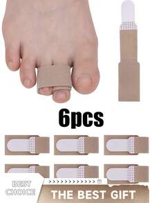 Fabric Hammer Toe Bandages, 6 Pieces Finger Protectors For Overlapping Toes, Finger Splints For Crooked Toes, Curved Toes, Bent Toes, Easy To Wear In Shoes. Toe Care Tools, Foot Care Tools, Summer Necessities For Travel (Not Medical Products), Bag, Organizer, Storage