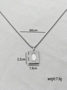 1pc Vintage Versatile High-End Multi-Style Stainless Steel Frame Necklace, Women's Fashion Luxury Niche Jewelry Accessory