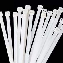100 piezas de bridas de nylon autoblocantes blancas, ataduras de cables de plástico, correas para sujetar cables