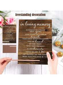 1pc, Memorial Table Sign For Wedding, Wooden Wedding Reception Signs, Sympathy Gift In Loving Memory Wedding Sign, Wedding Memorial Signs For Wedding Gift Anniversaries Reunions, Wedding Decor, Home Decor, Room Decor Party Favors Bride Gifts Birthday Graduation Birthday Decorations Party Decorations Bachelorette - Multicolor - View 10