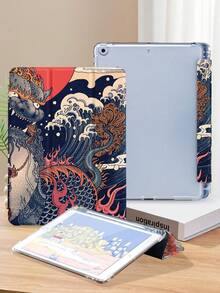 日本波浪神奈川波浪图案平板电脑保护壳，兼容 Pad 9.7/10.2/10.5/10.9/12.9/Pro 11、第 10 代，兼容三星 Galaxy Tab S6 Lite 10.4 英寸，兼容 Kindle Paperwhite 第 12 代 2024、Kindle（第 11 代）2022 年发布，柔软防摔保护，智能支架/自动唤醒/睡眠 - 彩色 - 查看 4