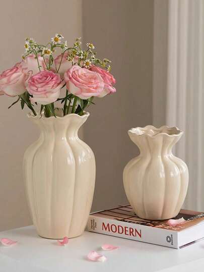 Pc Of Ceramic Vase Retro Elegante It's Flower Arrangement In The Living Room, Moderne ative Piece Dried Flowers, An Ornament Meubel Table. It Can Be Holding Fresh Flowers Water Or Inserting Plastic Artificial Serving As ation Coffee Tables, Desks Room At Home.Room ation, Home ation. Glass