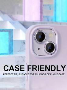 3pcs Bling Glitter Rhinestone Camera Lens Protector Compatible With Iphone 16 Pro Max Plus 16 15 14 13 12 Mini 11 Tempered Glass Protection Film Gift For Birthday, Family, Friends Sparkling Crystal, Lens Protector, Phone Accessories Waterproof Shockproof Anti-Fall Anti-Fall Scratch Resistant Anti-Fingerprint Full Cover - Mauve Purple - View 4