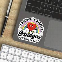 3-Inch "I Believe In Holding Grudges Sticker, Perfect For Expressing Your Feelings! Use It On Notebooks, Planners, And Casual Wear. Ideal For Humor Lovers, Students, And Anyone Who Enjoys Playful Designs. Categories: Humorous Stickers, Meme Stickers, Character Art, Playful Designs." - 3inch/7.62cm - View 7