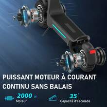 TODIMART X5S Electric Scooter For Adults, 1000W*2 Brushless Motor, 48V 20Ah Battery, Maximum Range 60-80km, 10-Inch Off-Road Tires Can Handle 25° Inclines, Magnesium Alloy Body, Can Carry 120kg, Foldable For Easy Storage, Equipped With Mobile Phone App - màu đen - Xem 8