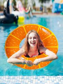 1PC Viral Orange Pool Float – Summer Swim Ring, Leak-Proof Beach Toy, Aesthetic Party Decor