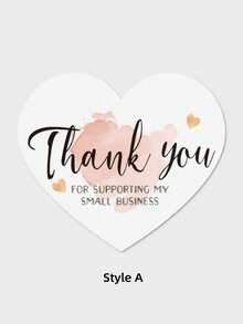 50pcs New Elegant Heart Thank You Labels -"Thank You For Supporting My Small Business" Thank You Cards - Arts & Crafts Supplies ﻿ ﻿ ﻿ - Many - View 7