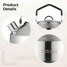Camping Kettle SUS304 Stainless Steel, Outdoor Tea Pot With Handle, Large Capacity Water Boiler Portable Coffee Maker For Backpacking Picnic Hiking Outdoor Activities - 1 - View 1