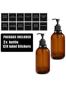 WCIC Simple Empty Plastic Shampoo And Conditioner Bottles With Label, Wall-Mounted Lotion Bottle Holder(Punch Installation),500ml Refillable Shampoo Bottles, Apothecary Dispenser Pump For Shampoo Lotion Oil Shower Soap Hand Soap And Dish Soap,For Face Wash/ Body Wash/ Hand Lotion/ Hand Sanitizer/ Shampoo/ Conditioner,For Bathroom, Bedroom, Kitchen,Laundry Room, Beauty Salon, Hotel, Restaurant Back To School