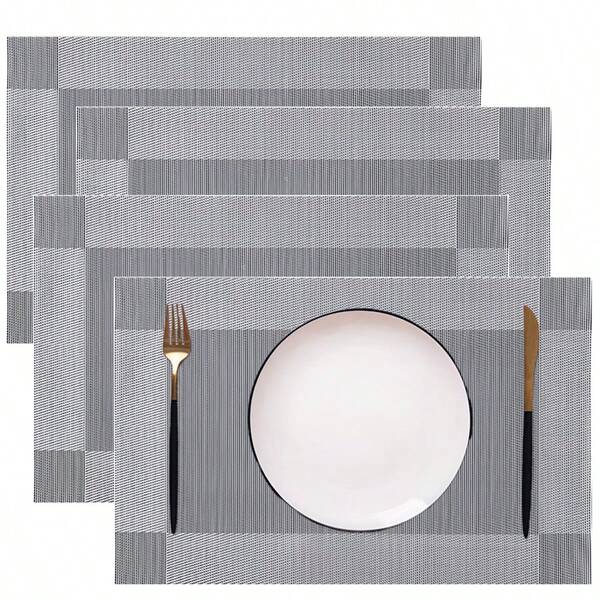 SERAPHINEX Waterproof and Heat-Resistant Placemats (Set of 6/12), Made of PVC, Available in Various Designs, Washable, Oil- and Stain-Resistant, Ideal for Home Dining Table Decoration.