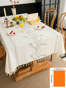 1pc Floral Embroidered Tablecloth, French Luxury Minimalist Style For Kitchen, Suitable For Festivals, Gatherings, Birthday Parties, Dining Table Decor, Home Decor (Multiple Sizes Available) - Multicolor - View 15