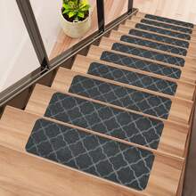 Stair Treads For Wooden Steps Indoor, 20*65cm 4/15pcs Non Slip Carpet Stair Treads With Reusable Adhesive For Elders And Dogs, 8*25.6inch Surface Polyester TPR Backing Stair Runner Rugs, Carpet Stair Treads - Multicolor - View 18